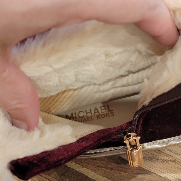 Michael Kors Baby Sweet Red Velvet & Faux Fur Booties - Picture 6 of 12